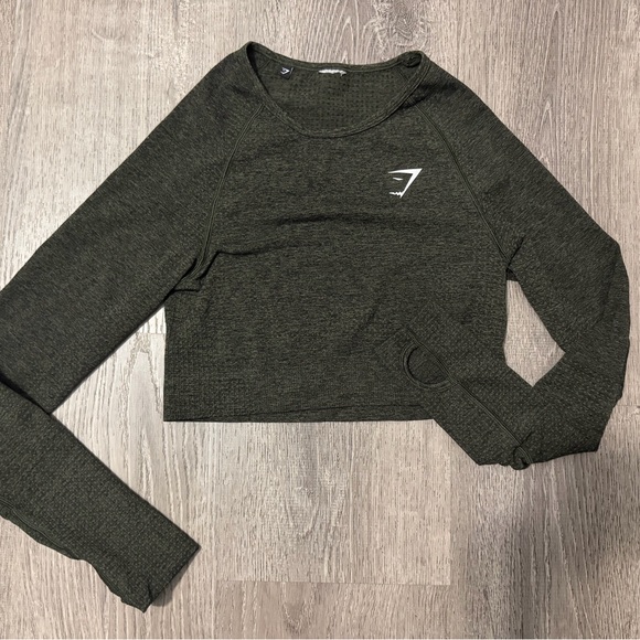 Gymshark Dark Green Long Sleeve Tee - Picture 3 of 4